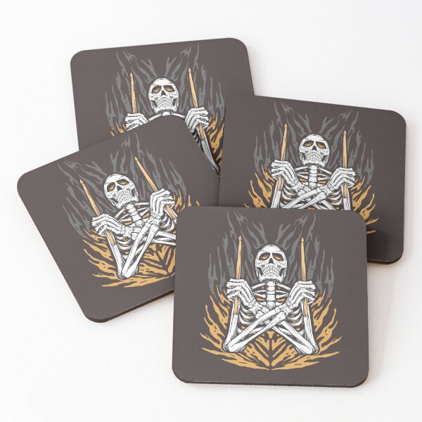 Item preview, skeleton with stick drum and fire designed and sold by Pacebreaker_.