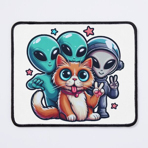 Item preview, Funny Cat Selfie Whit Aliens Cat Lover Ufo Spaceship Funny Aliens  designed and sold by SlocifieShop.
