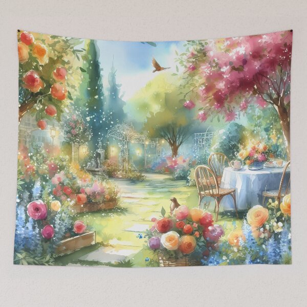 Item preview, Whimsical Garden Tea Party Amidst Floral Splendor designed and sold by Vitalka-uk.