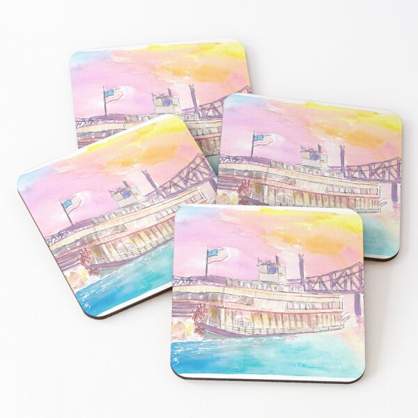 Item preview, Mississippi Steamboat Cruising on Ol Man River into Sunset designed and sold by artshop77.