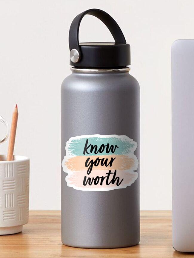 Thumbnail 1 of 3, Sticker, know your worth designed and sold by myyeticactus.