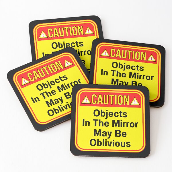 Item preview, CAUTION:  Objects In The Mirror May Be Oblivious - funny warning traffic signs designed and sold by DesignsFromTW-S.