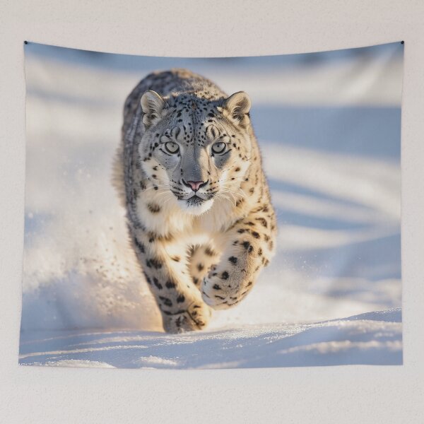 Item preview, Running snow leopard in the snow designed and sold by RK - Shop.