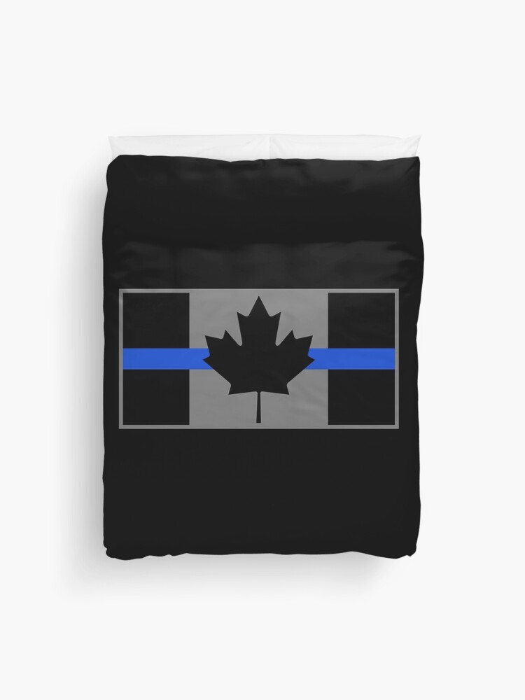 Canadian Thin Blue Line Flag For Law Enforcement Indoor Door Rug 