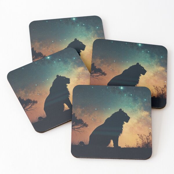 Item preview, Lion silhouette starry sky designed and sold by talessia.