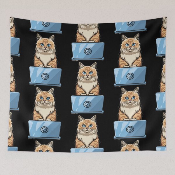 Item preview, Birman with laptop designed and sold by Blemenowo.