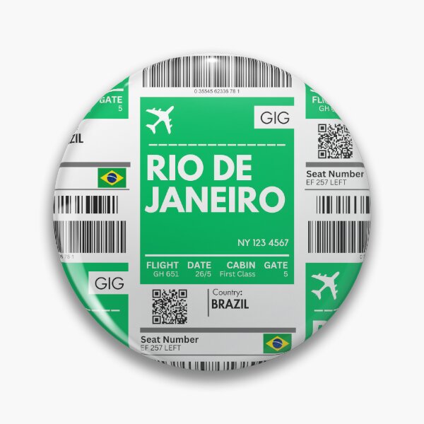 Item preview, Rio De Janeiro Airplane Boarding Pass designed and sold by RoamInk.