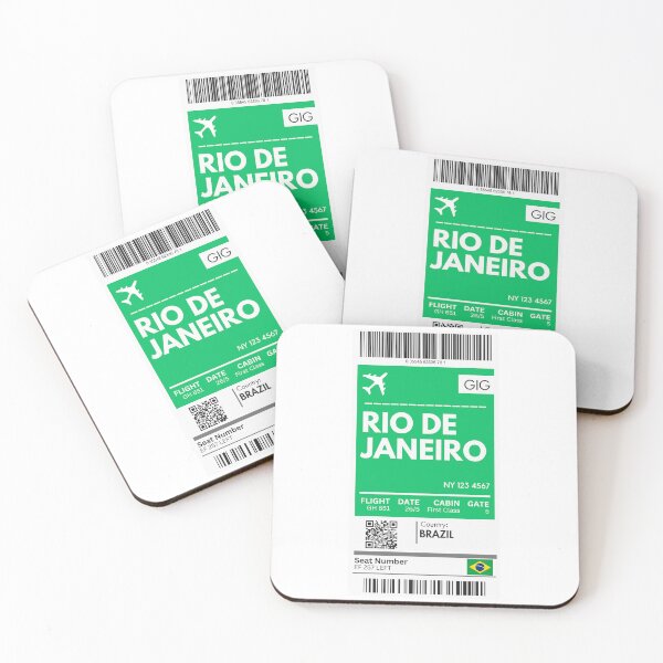 Item preview, Rio De Janeiro Airplane Boarding Pass designed and sold by RoamInk.
