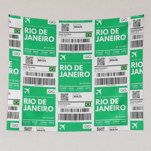 Item preview, Rio De Janeiro Airplane Boarding Pass designed and sold by RoamInk.