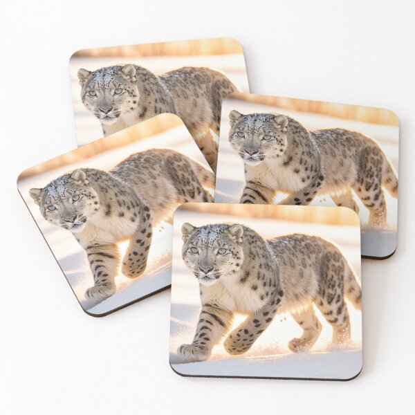 Item preview, Sunset Majesty: Snow Leopard Prowling in the Snow designed and sold by RK - Shop.