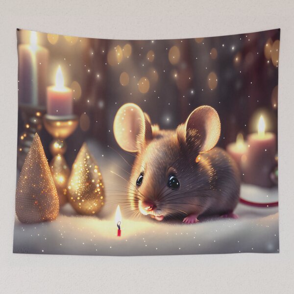 Item preview, Cute mouse celebrates Christmas designed and sold by MarionsArt.