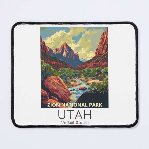 Item preview, A Vintage Travel Illustration of Zion National Park - Utah - US designed and sold by GoodOldVintage.