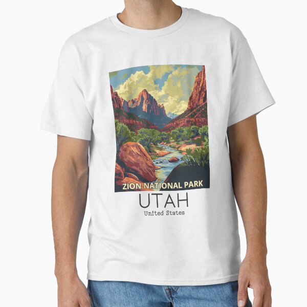 Vista previa del artículo con la obra «Una ilustración de viaje vintage del Parque Nacional Zion - Utah - EE. UU.», diseñado y vendido por GoodOldVintage.