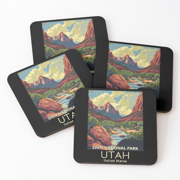 Item preview, A Vintage Travel Illustration of Zion National Park - Utah - US designed and sold by GoodOldVintage.