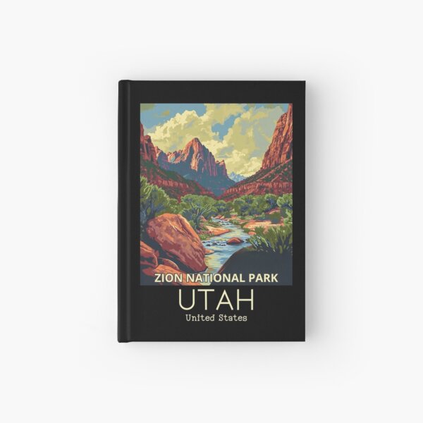 Vista previa del artículo con la obra «Una ilustración de viaje vintage del Parque Nacional Zion - Utah - EE. UU.», diseñado y vendido por GoodOldVintage.