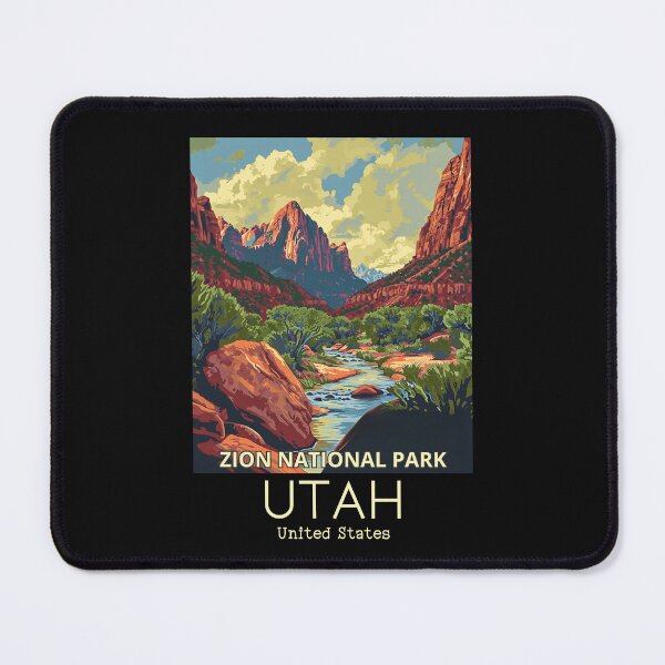 Item preview, A Vintage Travel Illustration of Zion National Park - Utah - US designed and sold by GoodOldVintage.