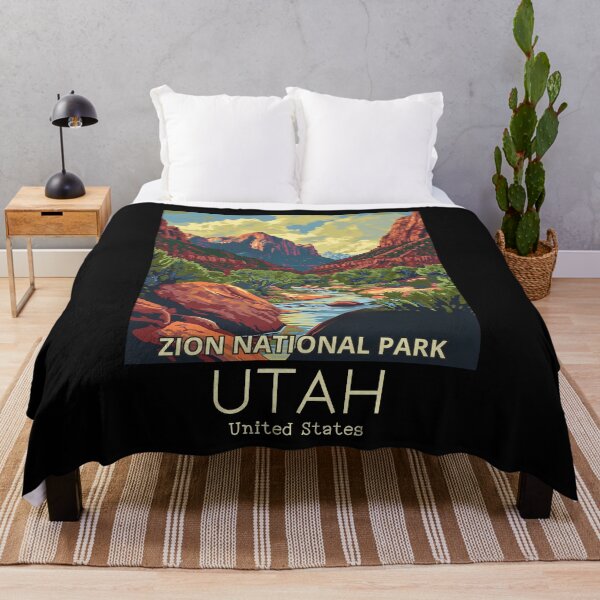 Item preview, A Vintage Travel Illustration of Zion National Park - Utah - US designed and sold by GoodOldVintage.