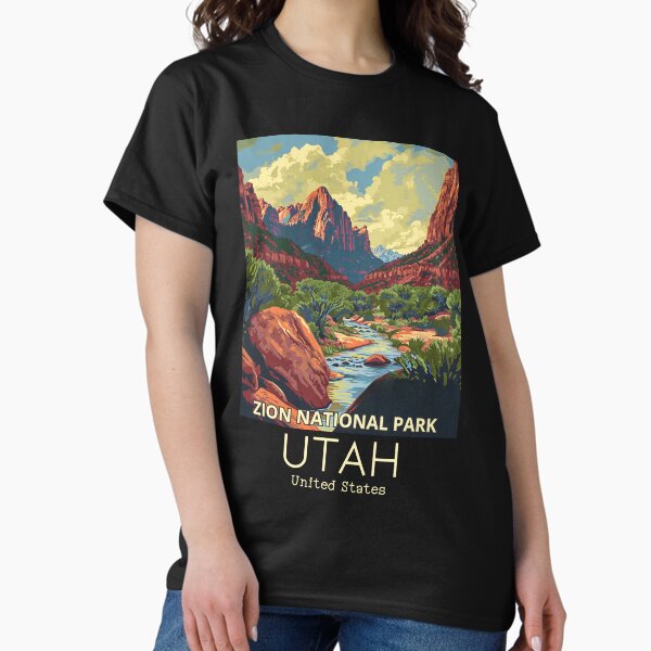 Vista previa del artículo con la obra «Una ilustración de viaje vintage del Parque Nacional Zion - Utah - EE. UU.», diseñado y vendido por GoodOldVintage.