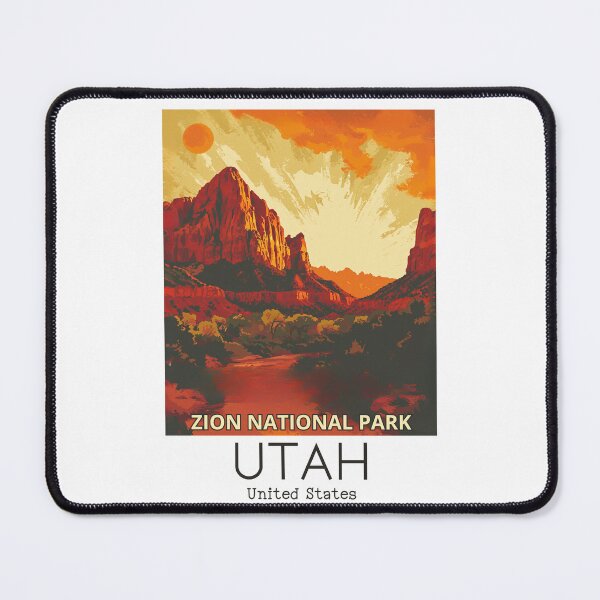 Item preview, A Vintage Travel Illustration of Zion National Park - Utah - US designed and sold by GoodOldVintage.