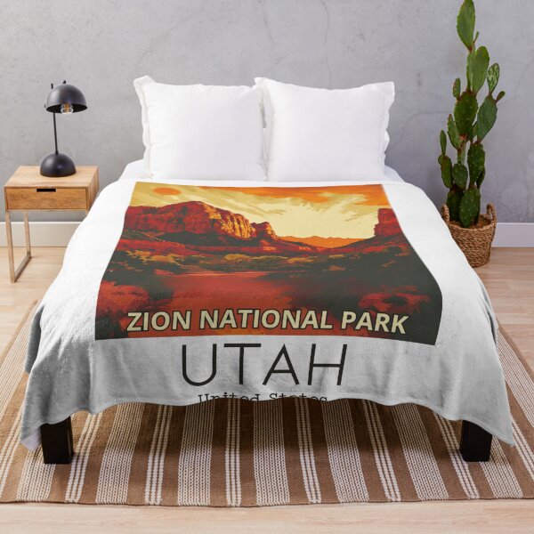 Item preview, A Vintage Travel Illustration of Zion National Park - Utah - US designed and sold by GoodOldVintage.