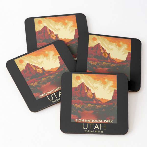 Item preview, A Vintage Travel Illustration of Zion National Park - Utah - US designed and sold by GoodOldVintage.