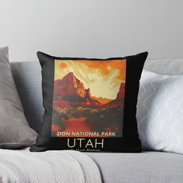 Item preview, A Vintage Travel Illustration of Zion National Park - Utah - US designed and sold by GoodOldVintage.
