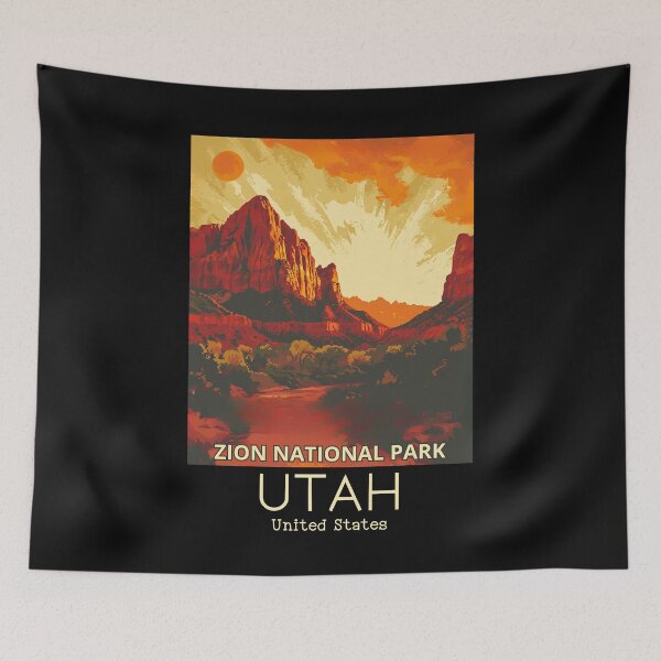 Item preview, A Vintage Travel Illustration of Zion National Park - Utah - US designed and sold by GoodOldVintage.