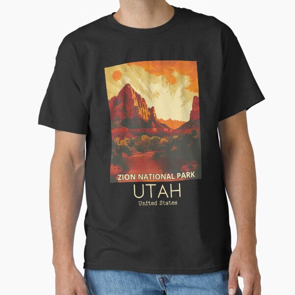 Vista previa del artículo con la obra «Una ilustración de viaje vintage del Parque Nacional Zion - Utah - EE. UU.», diseñado y vendido por GoodOldVintage.