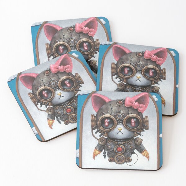 Item preview, Goodbye Kitty | Kittytron | Destroyer of Cuteness. Cyborg Kitty Steampunk Cat. Cyberpunk animal painting by tyler tilley designed and sold by Tyler Tilley.
