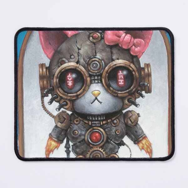 Item preview, Goodbye Kitty | Kittytron | Destroyer of Cuteness. Cyborg Kitty Steampunk Cat. Cyberpunk animal painting by tyler tilley designed and sold by Tyler Tilley.