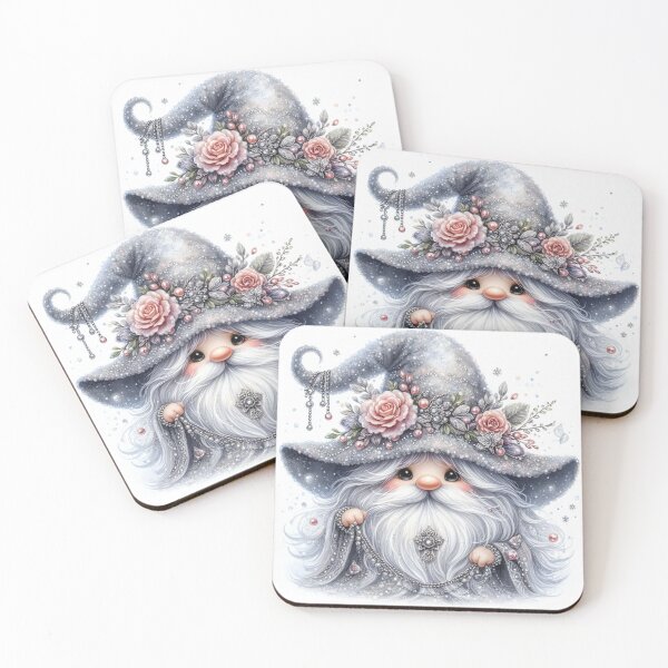 Item preview, Cute silver watercolor  gnome designed and sold by Sameena Fatima.