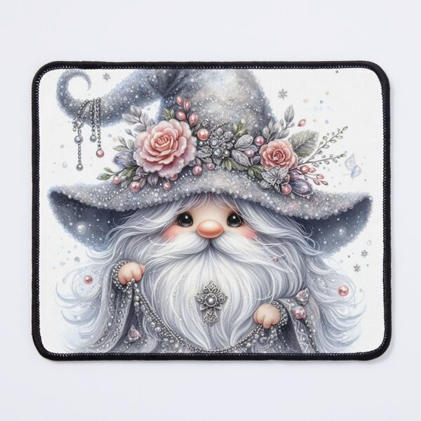 Item preview, Cute silver watercolor gnome designed and sold by Sameena Fatima.