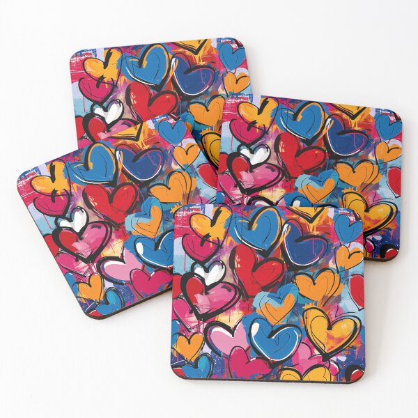 Item preview, Colorful Graffiti Hearts Pattern designed and sold by ArtsyWishy.