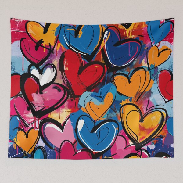 Item preview, Colorful Graffiti Hearts Pattern designed and sold by ArtsyWishy.