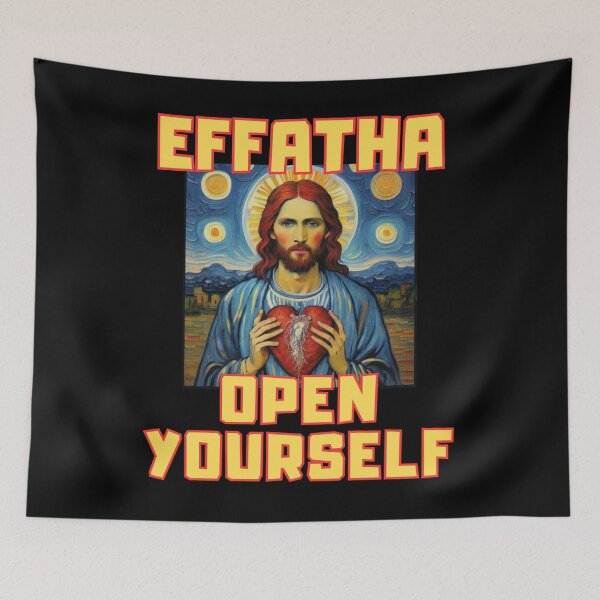 Item preview, Jesus say effatha that is open yourself in cute van gogh style christian gifts designed and sold by thankful-loco.