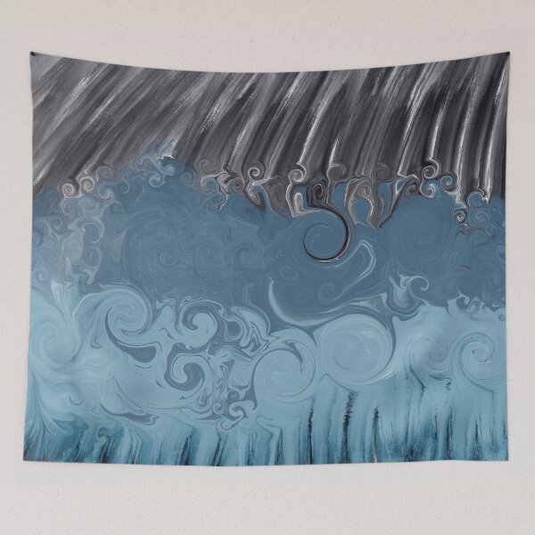 Item preview, Eternal tide Blue Swash Waves Japanese modern aesthetic  designed and sold by SpectrumGallery.