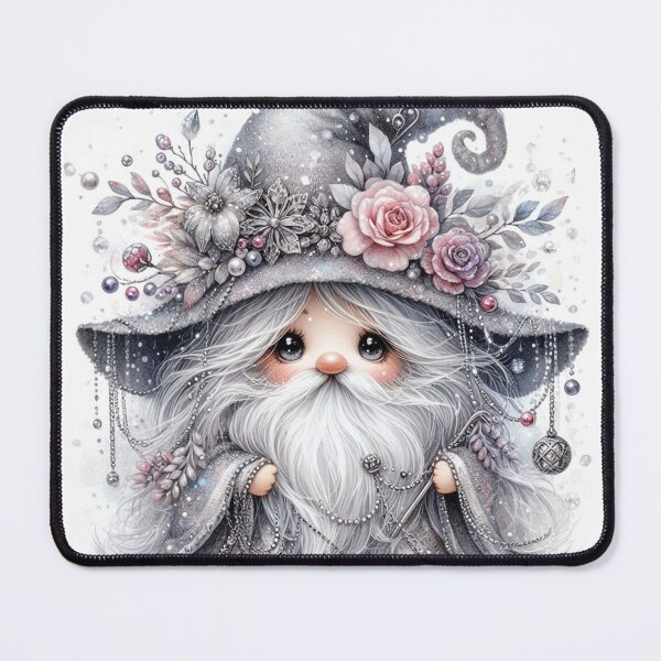 Item preview, Cute watercolor  silver gnome designed and sold by Sameena Fatima.
