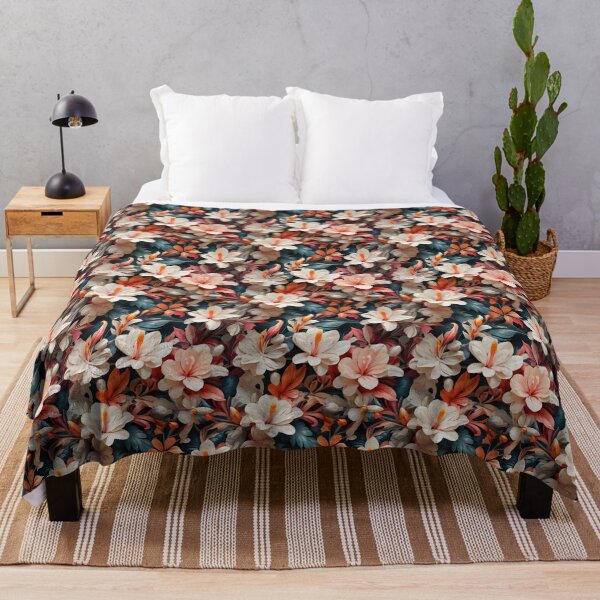Item preview, Tropical print with exotic white flowers designed and sold by TrishaMcmillan.