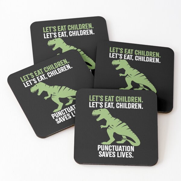 Artikelvorschau, Lasst uns Kinder essen, Zeichensetzung rettet Leben entworfen und verkauft von PaulSDesign.