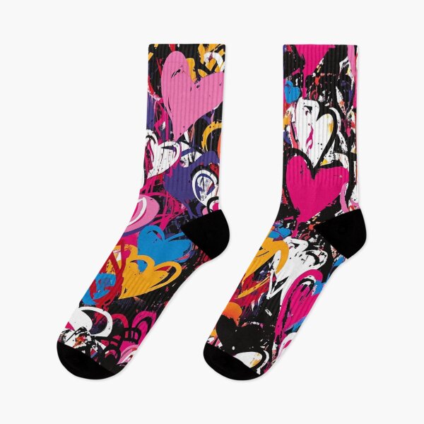 Item preview, Colorful Graffiti Hearts Pattern designed and sold by ArtsyWishy.