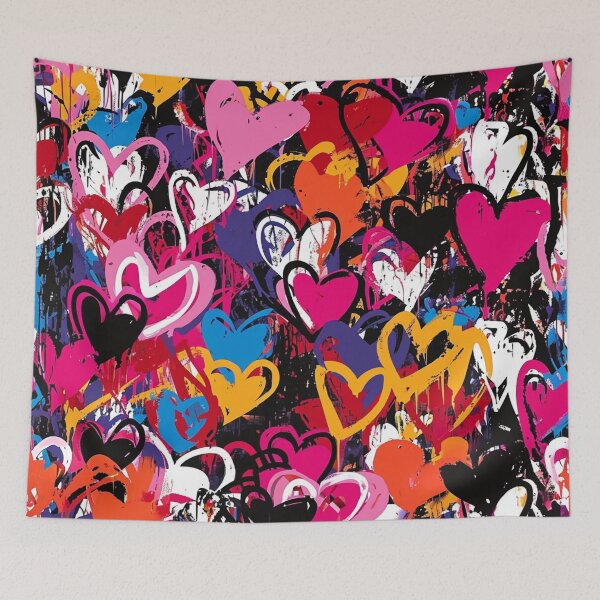 Item preview, Colorful Graffiti Hearts Pattern designed and sold by ArtsyWishy.