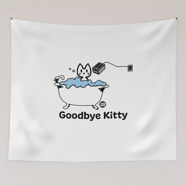 Item preview, Goodbye Kitty - Kitty in Bath Tub Sticker designed and sold by TODD GOLDMAN.