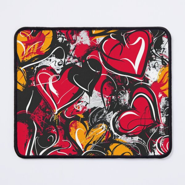 Item preview, Red, Black And Orange Graffiti Hearts Pattern designed and sold by ArtsyWishy.