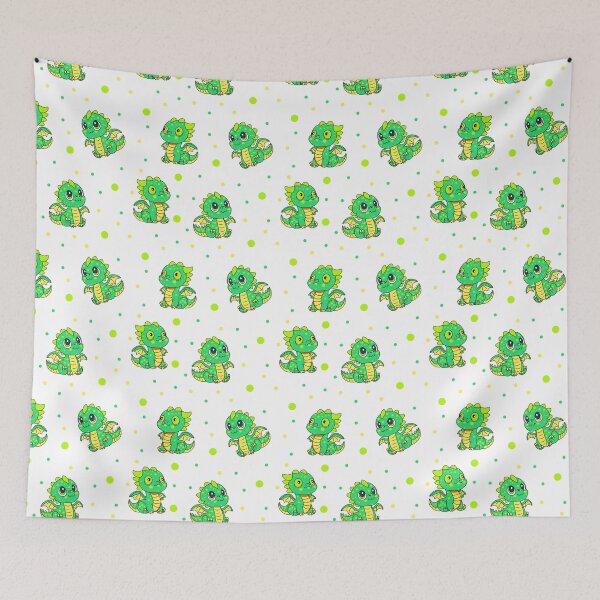 Item preview, Cutie green baby dragon nursery print designed and sold by TrishaMcmillan.