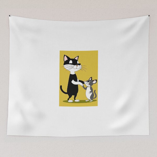 Item preview, cat shaking a mouse hand designed and sold by pretty-Designed.