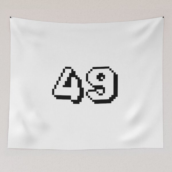 Item preview, 49, forty-nine, white, retro video game, 1 up! designed and sold by Numbers-Art.