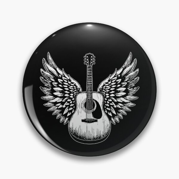 Item preview, Acoustic Guitar with Wings - Vintage Six-String designed and sold by hadleyfoo.
