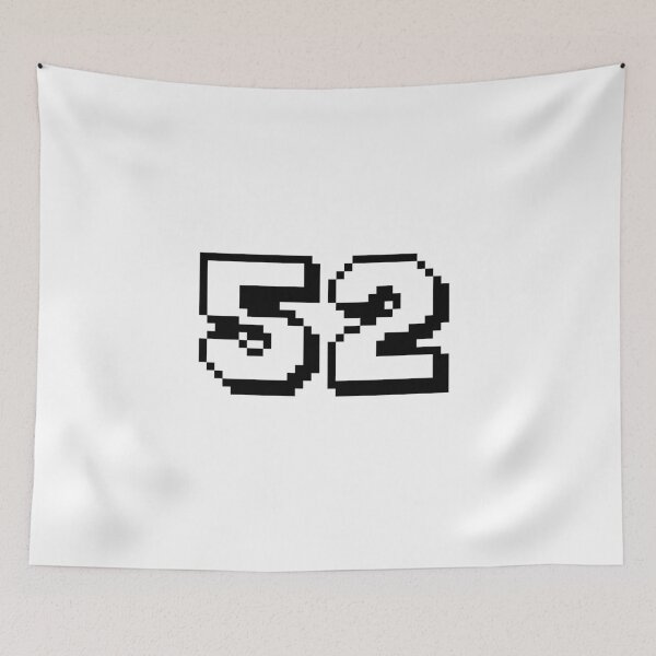 Item preview, 52, fifty-two, white, retro video game, 1 up! designed and sold by Numbers-Art.