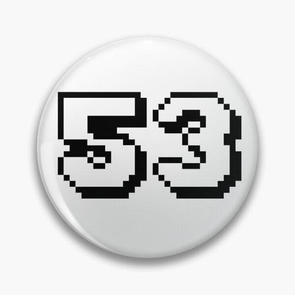 Item preview, 53, fifty-three, white, retro video game, 1 up! designed and sold by Numbers-Art.