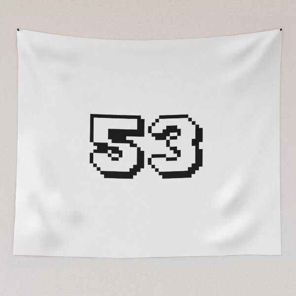 Item preview, 53, fifty-three, white, retro video game, 1 up! designed and sold by Numbers-Art.